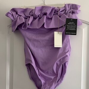 Boston Proper Woman’s Lavender Ruffle One-Piece